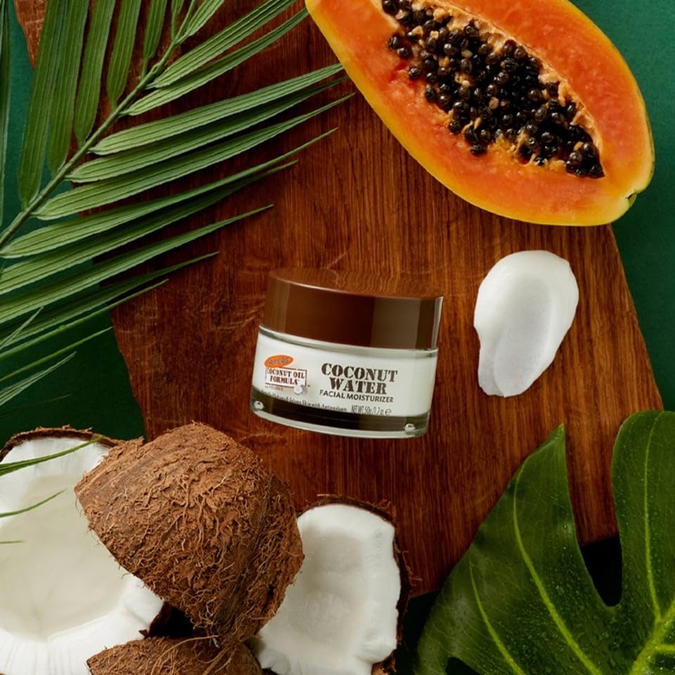 Palmer's Coconut Oil Formula Facial Care Set with Vitamin E – Includes Raw Coconut Sugar Facial Scrub 90g, Facial Moisturiser 50g, and Facial Oil 30ml for Smooth, Radiant, and Hydrated Skin | 3 Pack