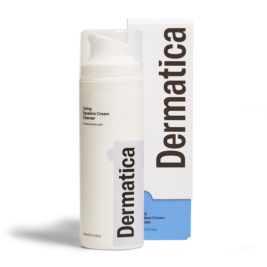 Dermatica Caring Squalane Cream Cleanser | With Glycerin and Rich in Vitamins to Protect Skin Barriers | Deeply Hydrating Oil-To-Milk Formulation I Daily Wash For Dry or Combination Skin Types (150ml)