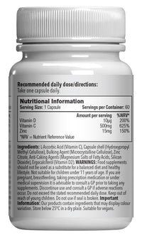 Simply Supplements Vitamin C, D and Zinc Capsules for Immunity Support | One-a-Day Formula | 120 Fast Release Capsules = 4 Months’ Supply | Vegan Friendly | Manufactured in The UK