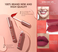 LANGMANNI 4pcs Matte Lipstick with Lipliners Durable Makeup Set,Long-Lasting Non-Stick Cup Not Fade Waterproof Pigmented Velvet Lipgloss Kit Beauty Cosmetics Makeup Gift for Girls(#12811)