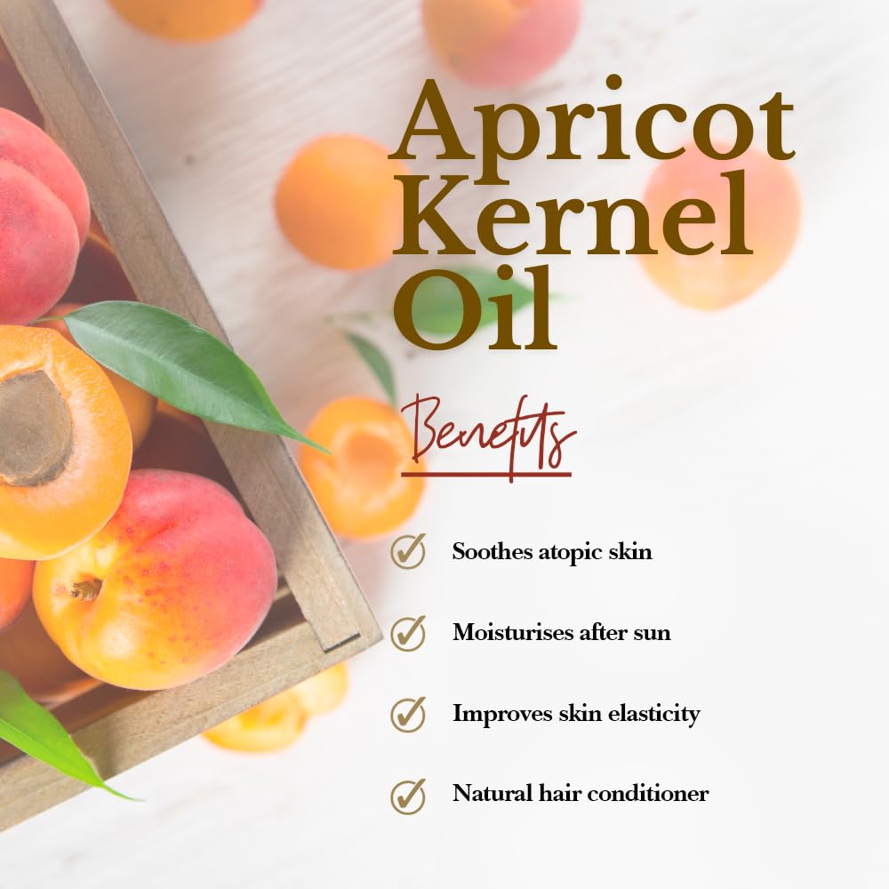 Oïléna Organic Apricot Oil 100% Pure, Natural, Vegan, No GMO - Aromatherapy Massage Oil Hair Skin Body Certified BIO Moisturiser for face, body and hair 500 ml 17.52 fl oz