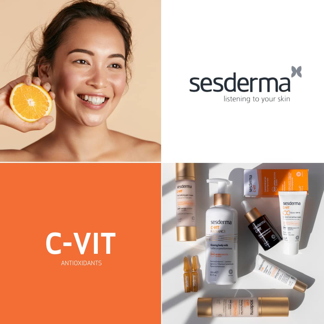 SESDERMA Sesderma | C-Vit Eye Contour Cream | Vitamin C | Eye Contour Cream | Eye Brightening | Reduces Puffiness and Dark Circles | Depuffing Eye Cream | 15 ml