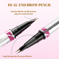 Generic Dual-End Design Microblading Eyebrow Pen with Blush, Natural Brows, Waterproof, Long-Lasting(Black Brown)