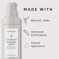 Naturium Glycolic Acid Resurfacing Gel 10%, AHA Exfoliating Gel with Natural Fruit Acids | 3.0 FL OZ / 88.7 ML