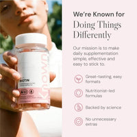 Known High-Strength Biotin Gummies - 10,000µg Biotin - Supports Healthy Hair & Skin - Natural Watermelon Flavour - 60 Vegan Gummies, 1 Month Supply