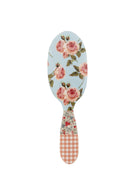Rock & Ruddle Natural Pure Boar Bristle Hair Brush for Women & Kids (Small/Travel Size, 17.5cm) - For Wet or Dry Hair, Detangling Smoothing Blowdrying - Designed & Made in UK - Pink Gingham