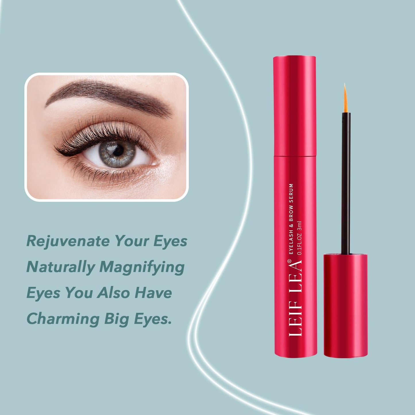 Leif Lea Eyelash Growth Serum - Natural Formula Eyelash Serum for Growth and Thickness Lash Serum for Longer, Thicker and Fuller Lashes - 3ml