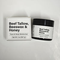 Beef Tallow Beeswax and Honey Face Moisturizer, Nourishing & Moisturizing, Purely Natural OrganicTallow Beeswax Honey Moisturizer for Face & Body - 2 oz