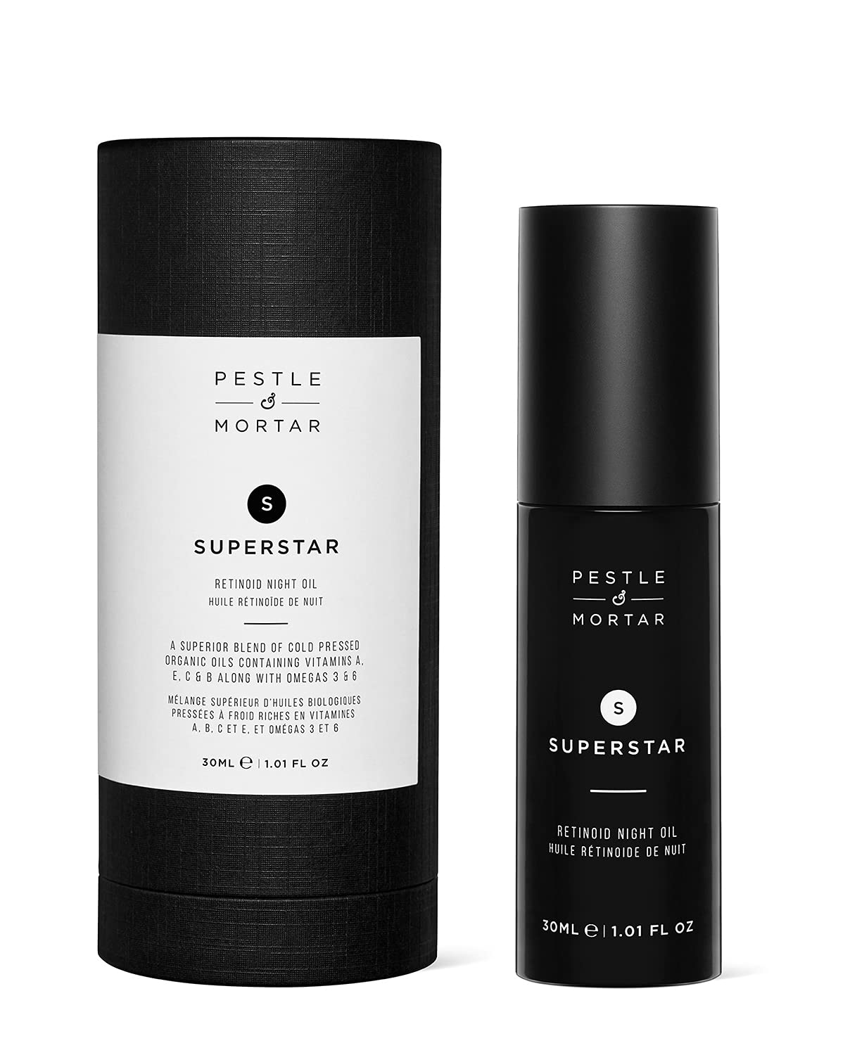 Pestle & Mortar Superstar 2% Retinoid Night Oil, Overnight Face Serum, Anti Ageing and Reduces Wrinkles with Vitamin E, Vitamin C and organic oil, 30ml