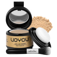 UOYOU Hairline Powder Light Blonde Root Touch Up, Instantly Conceals Hair Loss, Gray Root Cover Up Powder for Thinning Hair Men & Women, Water & Sweat Resistant, Includes Brush (Light Blonde)
