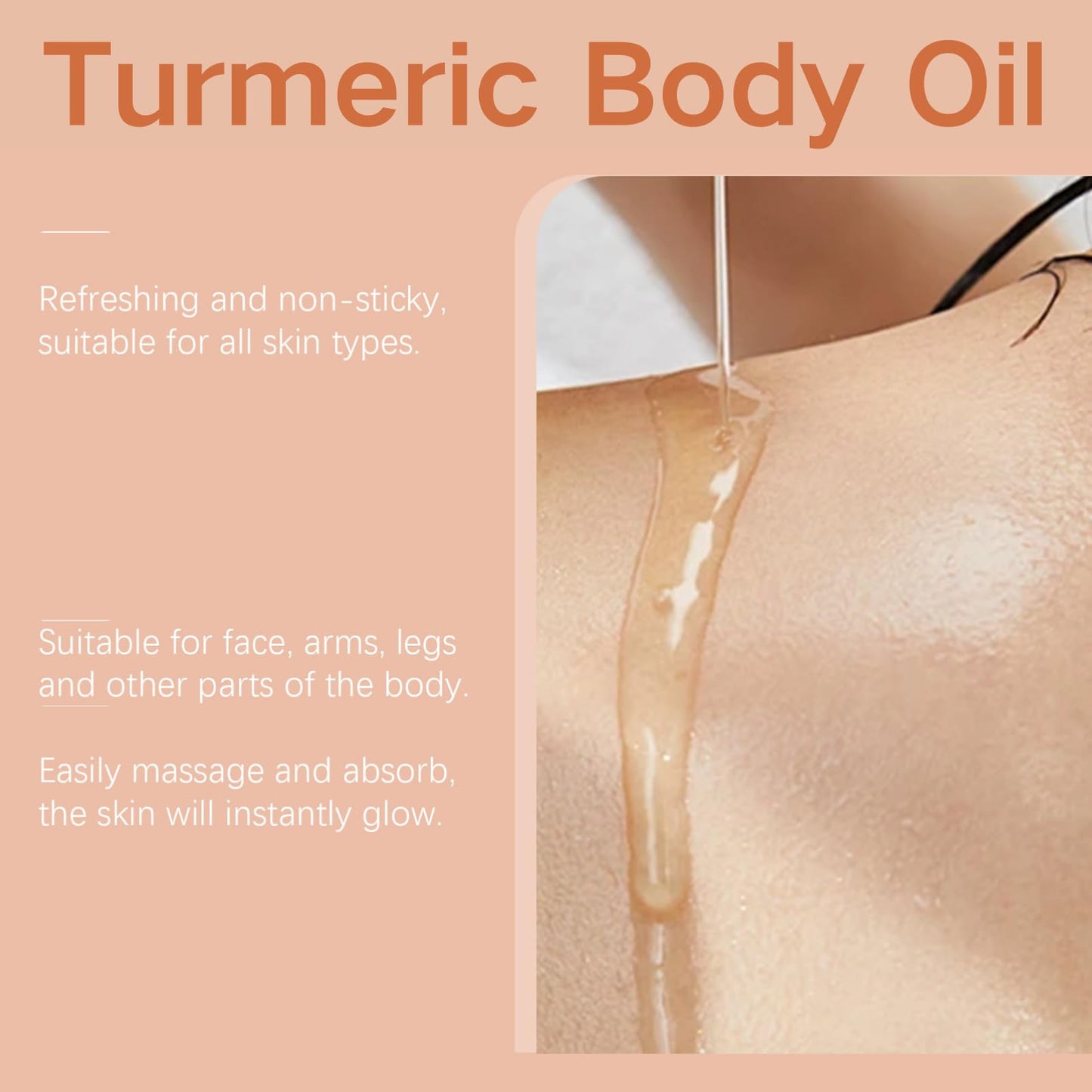 ISBEAUSOLS Turmeric Body Oil for Women - Essential Oils for Skin - Body,Hair,Face Turmeric Oil - Body Oil For Dry Skin - Turmeric Massage Oil For Dark Spots - Nourish,Moist 100ml