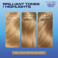 Clairol Nice'n Easy Crème, Natural Looking Oil Infused Permanent Hair Dye, 9B Light Beige Blonde