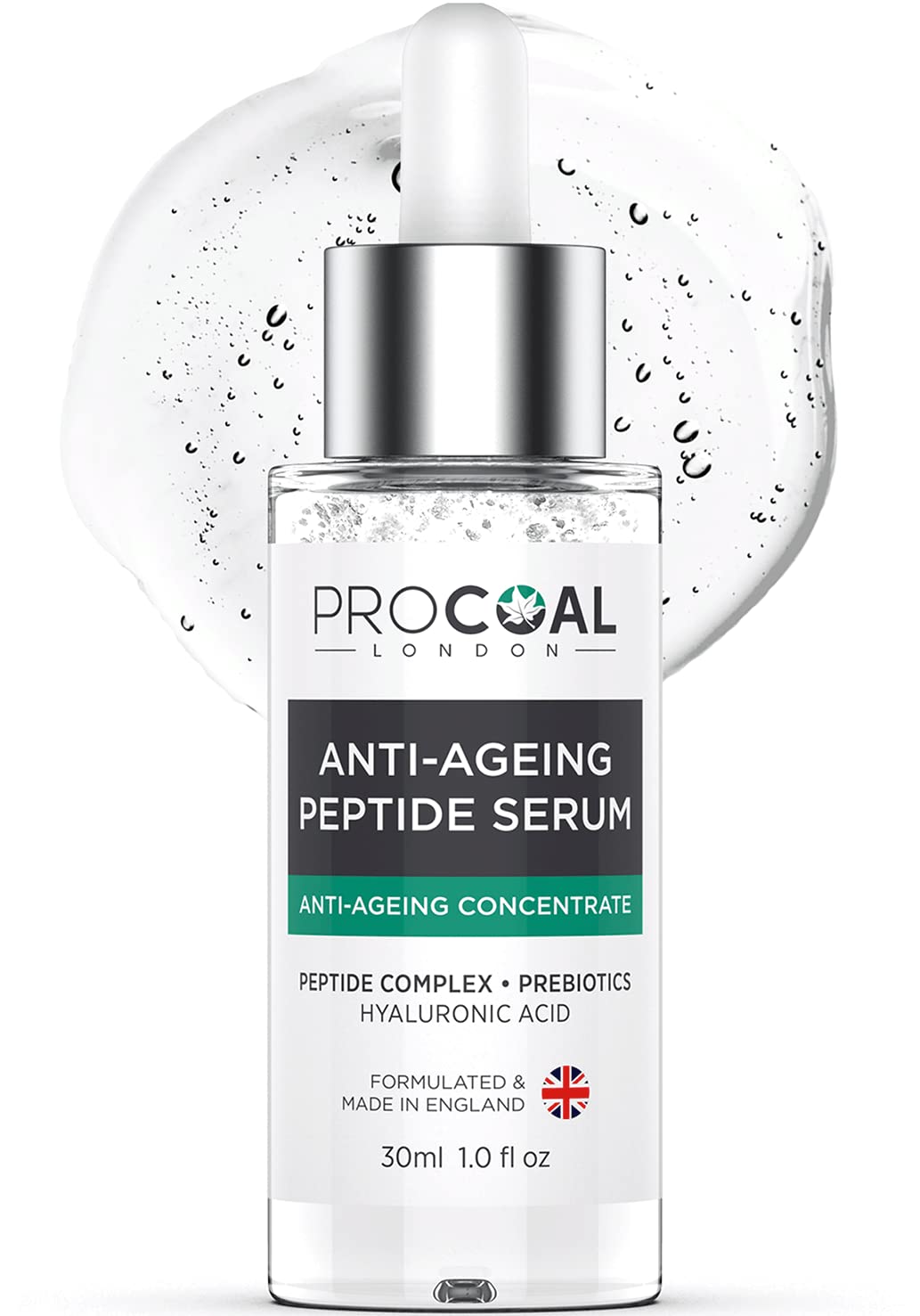 PROCOAL Argireline Serum, Peptide & Hyaluronic Acid Serum 30ml by Procoal - Face Serum With Acetyl Hexapeptide-8, 100% Recyclable Packaging, Vegan, Made in UK