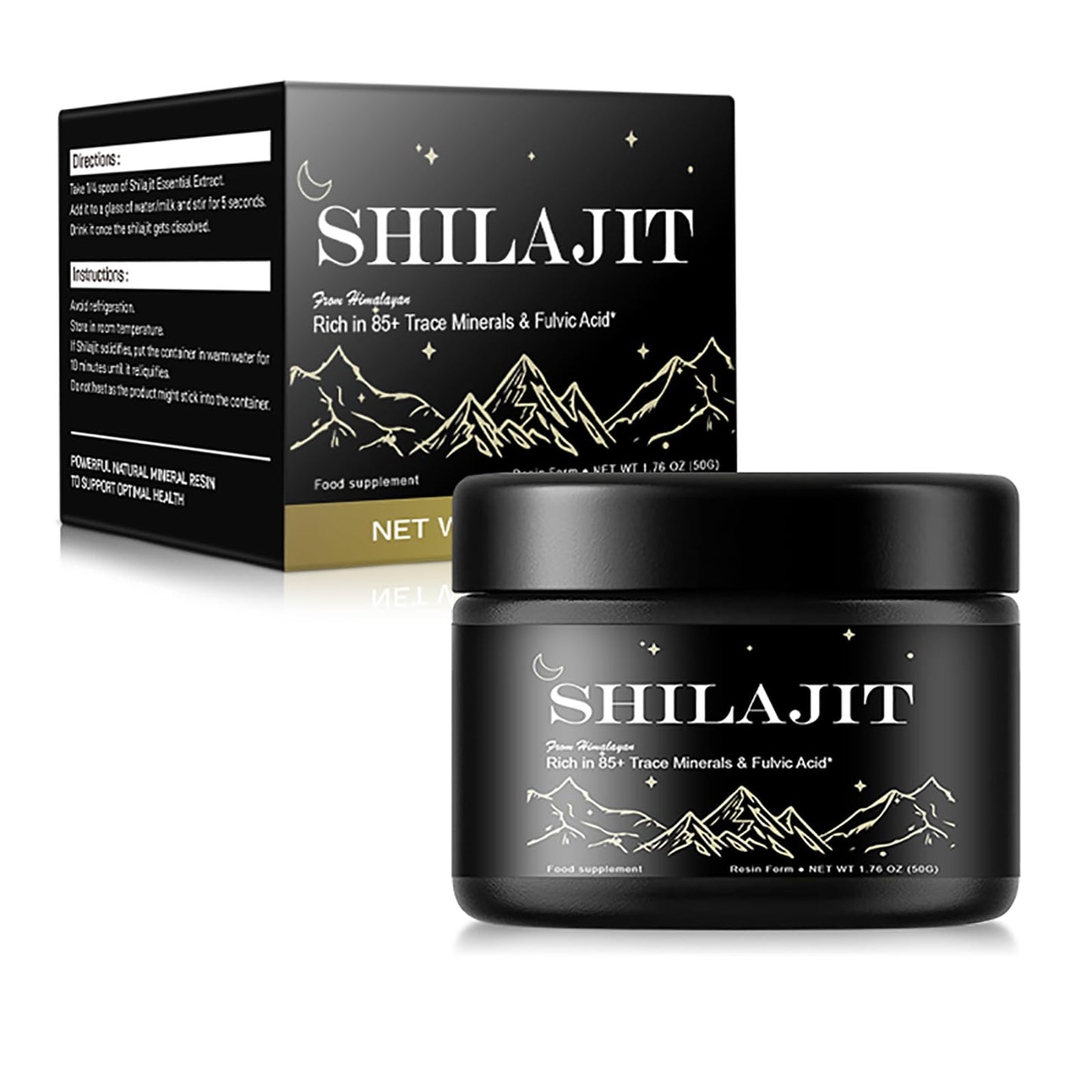 Nuevnaciy Shilajit Resin - Maximum Potency Natural Organic Shilajit Gold Grade 50g with Fulvic Minerals & Humic Acid, Strength & Stamina Booster for Men and Women, Vegan (Pack of 1)