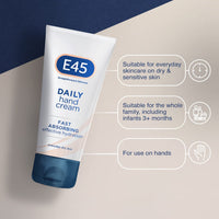 E45 Daily Hand Cream 50 ml – Hand Cream for Very Dry Hands - Moisturiser for Dry Skin and Sensitive Skin - Non-Greasy Hand Repair Cream for Soft and Supple Hands - Fast Absorption Formula (Pack Of 6)