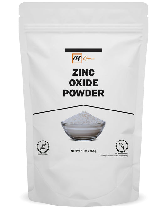 mGanna 100% Natural Zinc Oxide Powder 1 lbs / 454 g Non-Nano and Uncoated for Cosmetic formulations