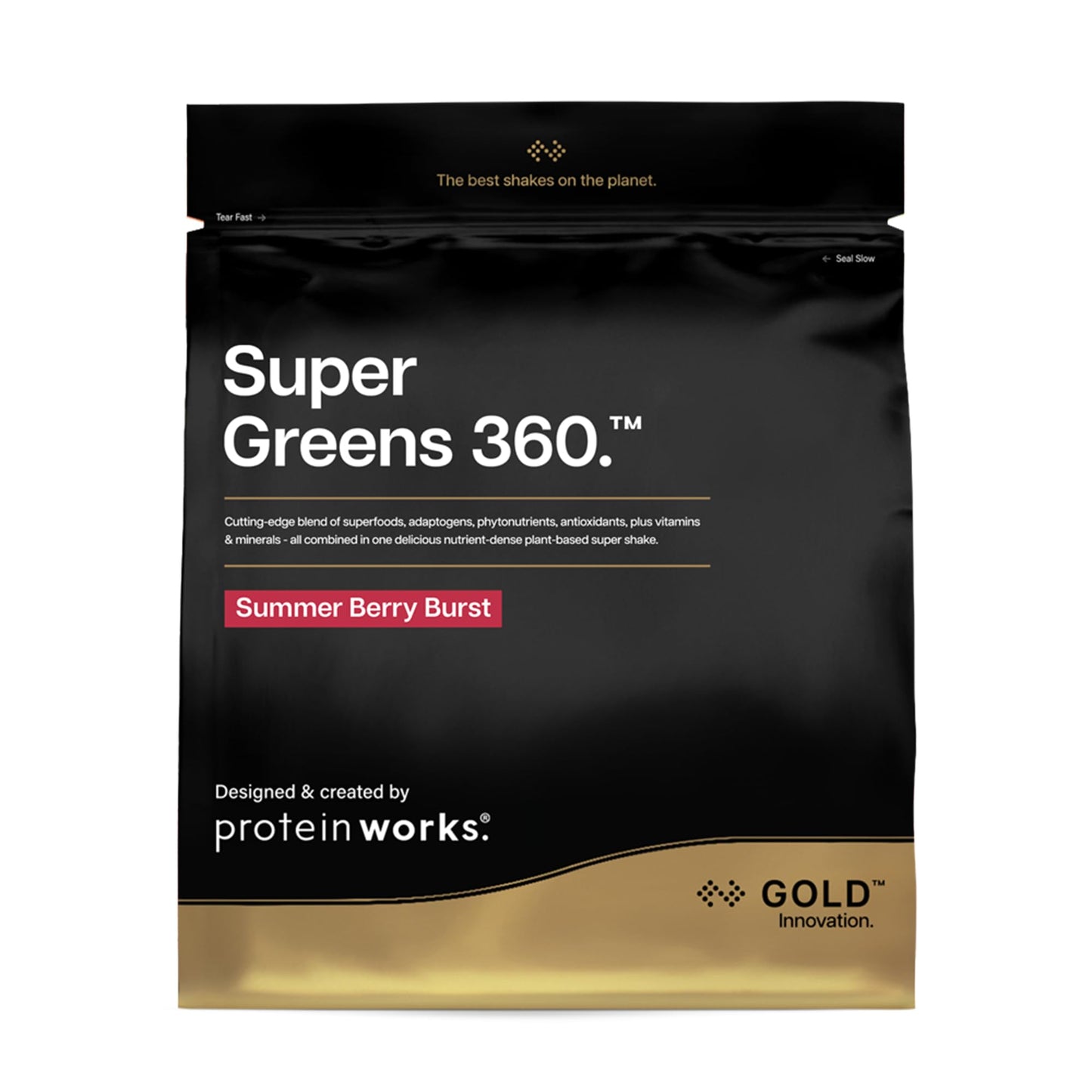 Protein Works | Super Greens 360 - Gold Innovation, Enhanced Greens Powder, 159 Health Benefits, Antioxidants, Superfoods, Adaptogens, Vegan, Summer Berry Burst, 20 Servings, 250g