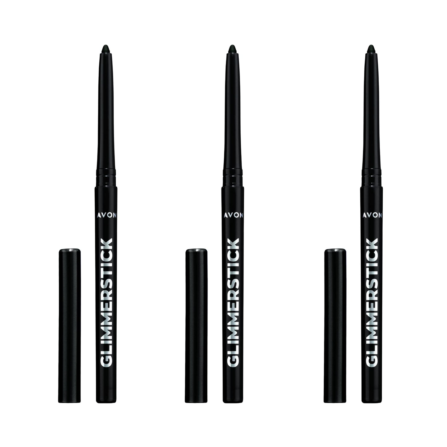 Avon Glimmerstick Eyeliner Trio - Blackest Black 0.28g, Soft-Glide Formula, Bold and Intense Colour, Waterproof, Smudge-Proof Colour That Lasts All-Day, Cruelty Free