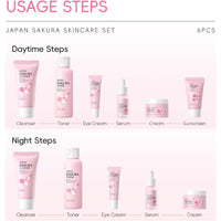 SALROAL Skin Care Sets & Kits,Skin Care For Women,Cherry Blossom Skincare Sets,Pamper Sets For Women Gifts,Facial Kit with Cleanser,Toner,Serum,Eye,Essence Serum,sunscreen