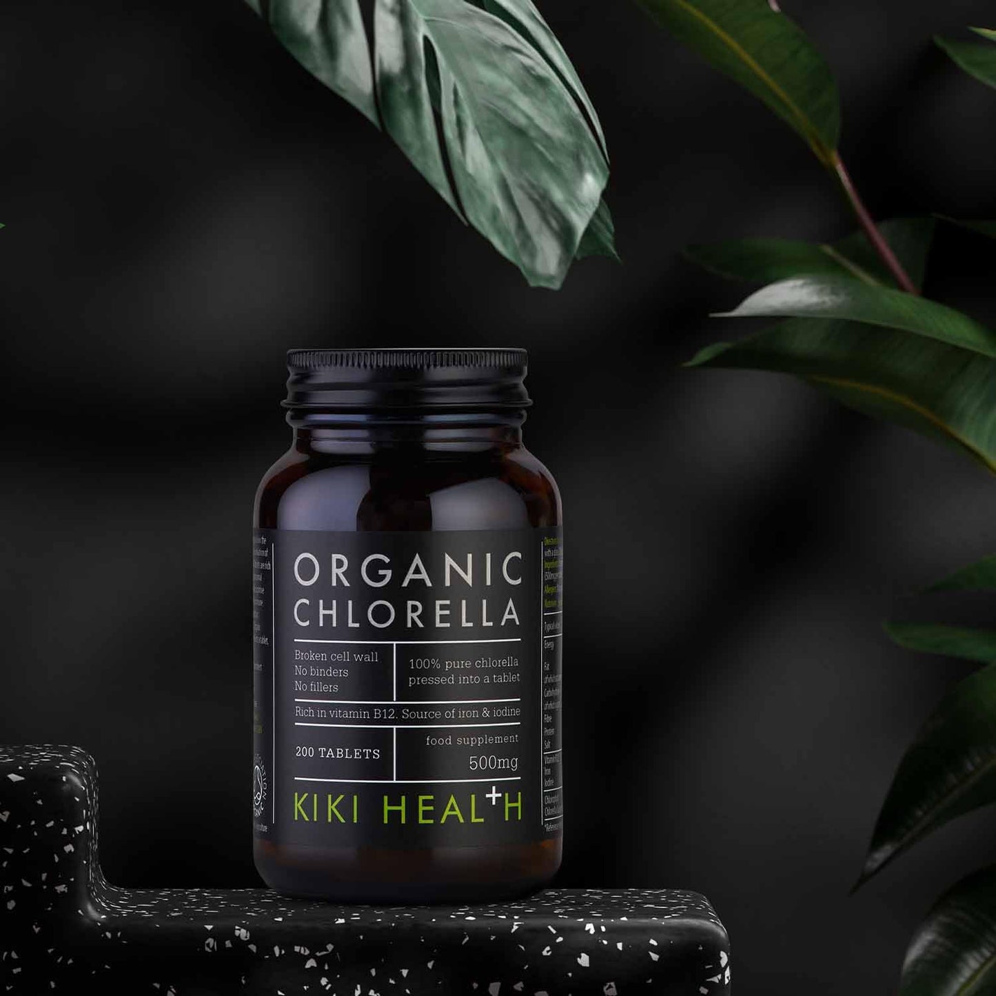 KIKI HEALTH KIKI Health Organic Chlorella Tablets | 100% Organic Chlorella - Digestive, Immune, & Brain Health | Natural Source of Vegan Protein & Vitamins | Superfood for Detox Support, 200 Tablets (500mg)