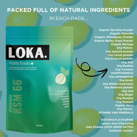 LOKA. LOKA Vitality Greens+| Super Greens Powder | Includes Plants, Ashwagandha, Reishi Mushroom, Maca Root, Vitamins/Minerals, Vegan & Gluten Free. 240g, 30 Servings