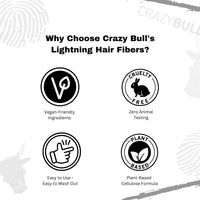 CrazyBull Hair Building Fibre - Long-Lasting, Easy Apply Hair Fibre Concealer for Thinning Hair & Bald Spots - Vegan & Cruelty-Free Hair Thickening Fibre for Men & Women - Crazy Bull, 22g, Blonde