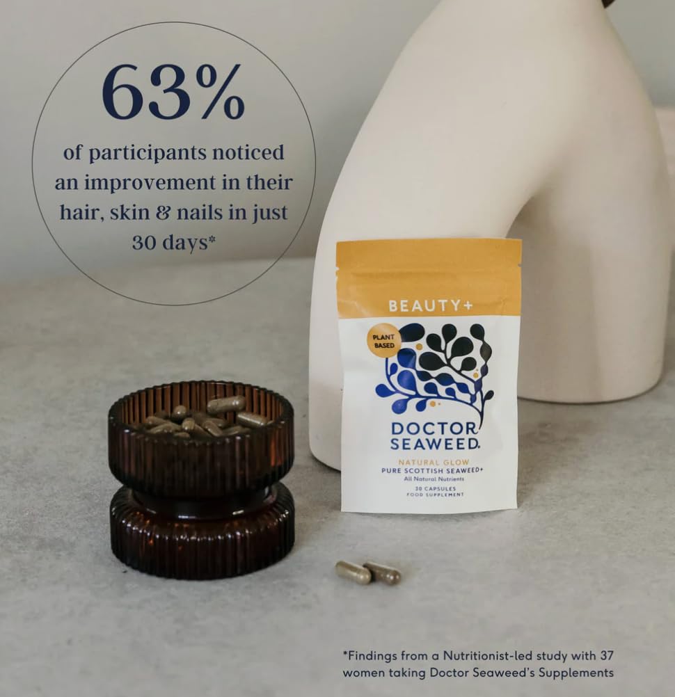 WEED & WONDERFUL Doctor Seaweed's | Beauty+ Capsules | 1 Months Supply | Organic Scottish Seaweed with Vitamins | Nails, Skin & Hair Natural Supplement
