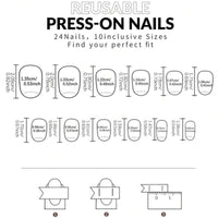 NLFOX 24pcs Short False Nails with Glue - French Tip Press on Nails Almond - Black Bow-Tie Stick on nails French Tip - Nude Fake Nails Glue on - Elegant Almond nail Tips Full Cover for Women Girls Long Last