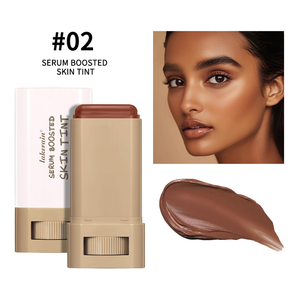 HQDA Beauty Balm Serum Boosted Skin Tint – Hydrating Tinted Moisturizer Foundation Stick, Portabl Moisturizing Contour Stick for Face Makeup (# 02)