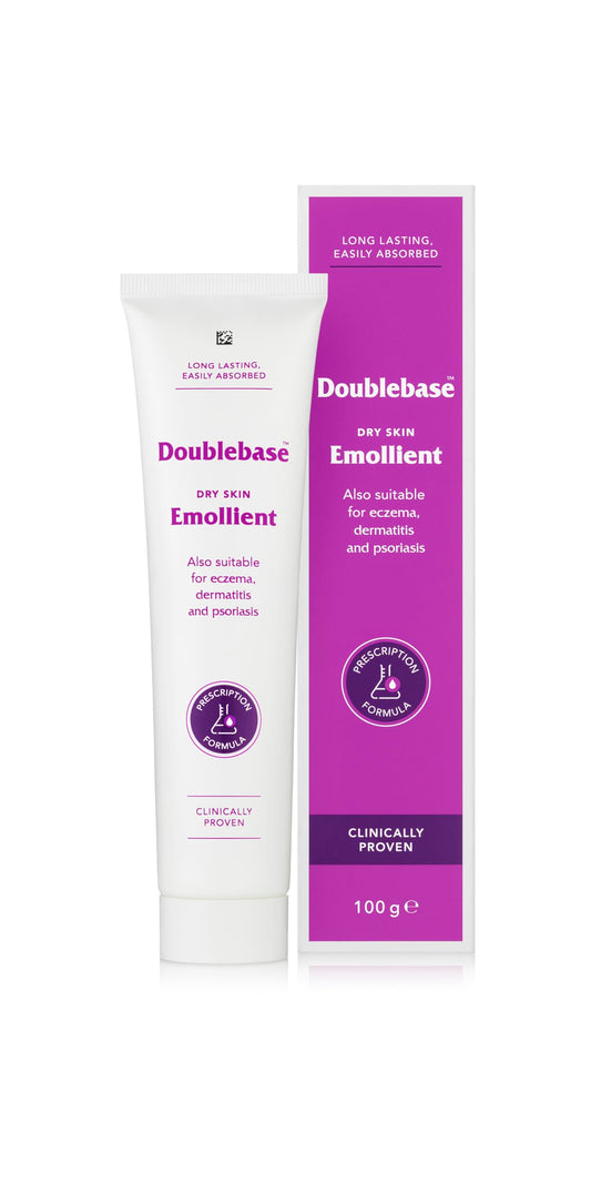 Doublebase Dry Skin Emollient. Clinically Proven Moisturiser for Eczema, Psoriasis and Dermatitis Treatment. Body Cream for Dry Skin Relief, 100g Tube