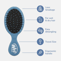WetBrush Mini Detangler Brush with Ultra Soft Intelliflex Bristles to Gently Separate Knots With Ease, Wet Brush Detangler Is Gentle on Hair, Suitable For All Hair Types, Elemental Blue