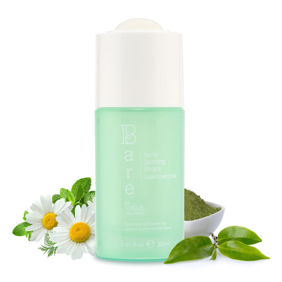 Bare by Vogue Bare By Vogue Face Tanning Drops - Light/Medium, Customisable Sun-Kissed Glow - Infused with Green Tea, Chamomile, and Pomegranate Extract - For Smooth, Hydrating & Radiant Skin (30ml)