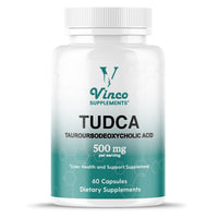 Vinco Supplements TUDCA Bile Salts Liver detox & Support Supplement - 60 Capsules,500mg per Serving - Tauroursodeoxycholic Acid - Genuine Bile Acid TUDCA with Strong Bitter Taste - Non-GMO & Gluten Free- Made in The UK