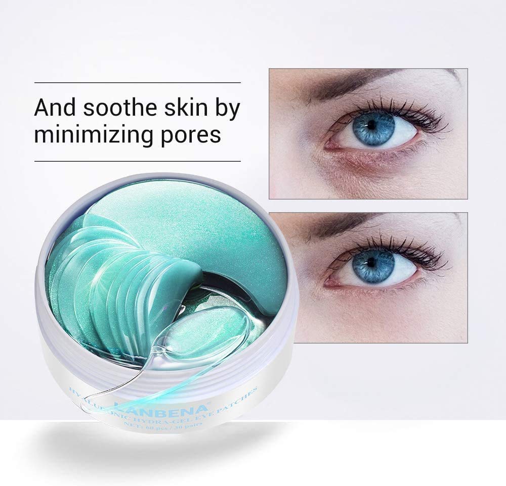 That's Ideal Marketplace 60 (30 pairs) Lanbena Collagen and Hyaluronic Acid, Eye Pads, Face Mask, Remove Dark Circles and Fine Lines, Reduce Wrinkles, Crows Feet, Reduce Eye Bags and Puffiness, 24k