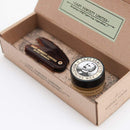 CAPTAIN FAWCETT Captain Fawcett's Moustache Wax (Sandalwood Scent) & Folding Pocket Moustache Comb (CF.87T) Gift Set - Made in England