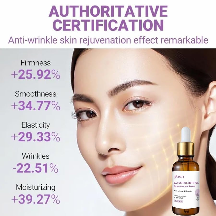 INSKIN 3PCS Bakuchiol retinol serum for face, Bakuchiol Retinol Rejuvenation Serum, Natural Retinol Alternative Extract, Bakuchiol Retinol Serum for face 3PCS