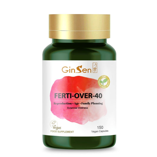 GinSen Ferti Support 150 Capsules, Women Fertility Supplement, Vegan Approved, Herbal Extract & Vitamins Made in UK