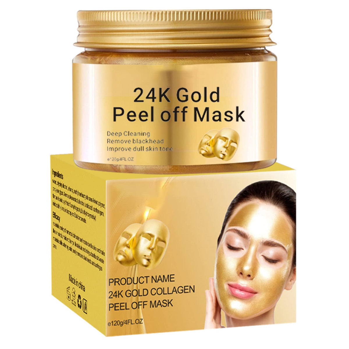 Tongyend Peel Off Face Masks, Gold Face Peel Anti Wrinkle Anti Aging Facial Mask,Deep Skin Clean Purifying Acne,Reduces Fine Lines & Wrinkles,Skin Care Face Lifting Firming Mask