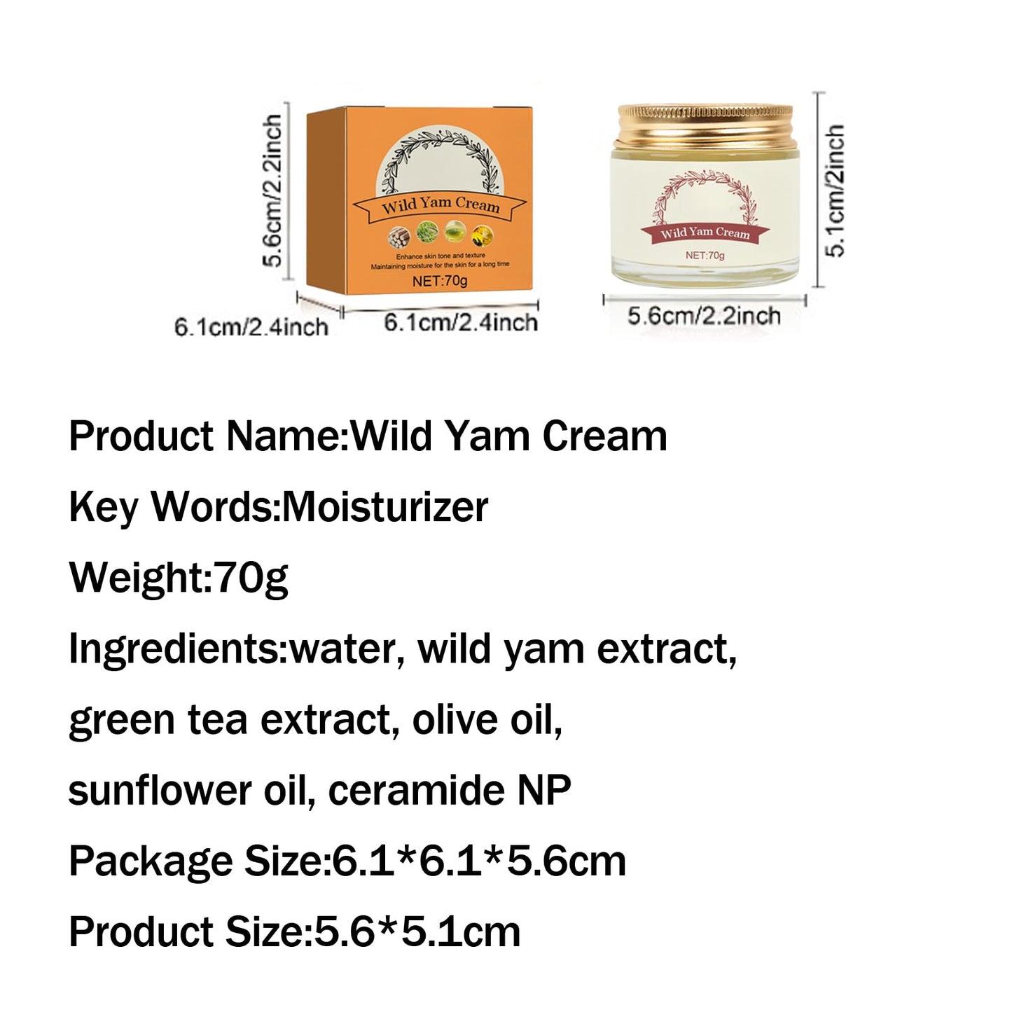 AWHXJLY Wild Yam Cream,Wild Yam Cream for Women,Women's Wild Yam Root Cream for All Skin Types
