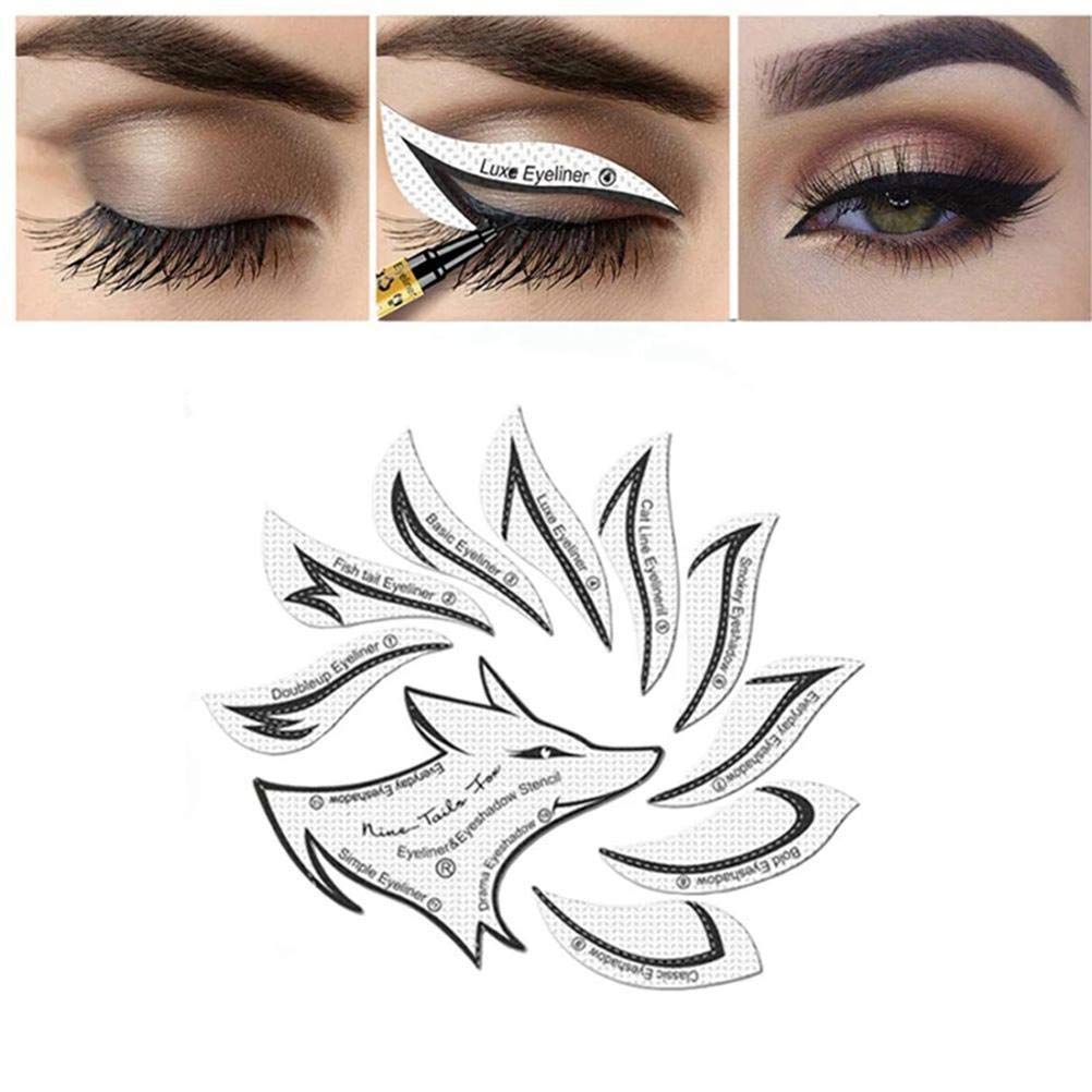 Kagodri Eye Makeup Template Stickers, 24pcs Template Eye Makeup Tools, Nine-tailed Fox Eyeshadow Eyeliner Makeup Tools