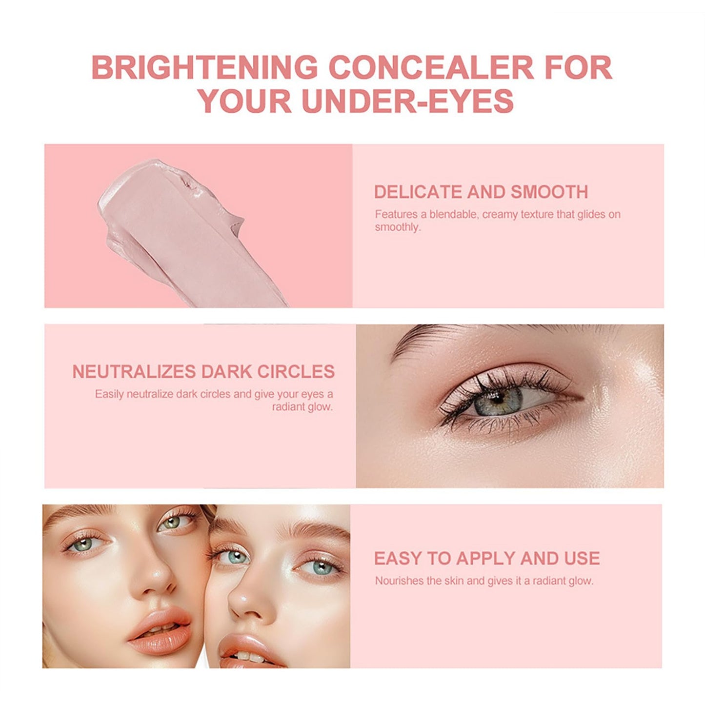 DRIPDRIP Under Eye Brightener | Luminous Under Eye Concealer | Apply To Dark Circles And Blemish Colour Corrector(Pink)