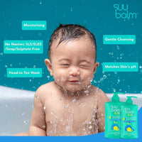 Suu Balm Kids - Soothing Moisturiser Cream Body Wash - Eczema, Psoriasis, Dry, Sensitive Skin Treatment (420ml)