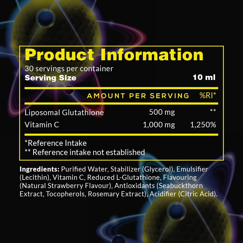 Intelligent Labs Liposomal Glutathione + Vitamin C, Advanced Liquid Antioxidant Formula, 500 mg Reduced L-Glutathione + 1000 mg Vitamin C per Serving, 30 Servings, Soy Free