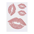 Azeeda 4 x 'Pink Lipstick Kiss' Temporary Tattoos - Water Resistant, Skin-Safe, Non-Toxic Transfers, Mixed Sizes (TO00057702)