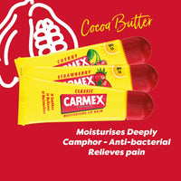 Carmex Cherry, Classic & Strawberry Tube 3-Pieces Mixed Pack SPF15, 10 g (Pack of 3)