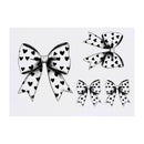 Azeeda 4 x 'Coquette Bow with Hearts' Temporary Tattoos - Water Resistant, Skin-Safe, Non-Toxic Transfers, Mixed Sizes (TO00082666)
