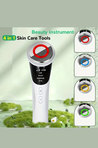 LED Facial Massage Device, 4 Modes, Cold Photon Beauty Treatment, USB Rechargeable, White