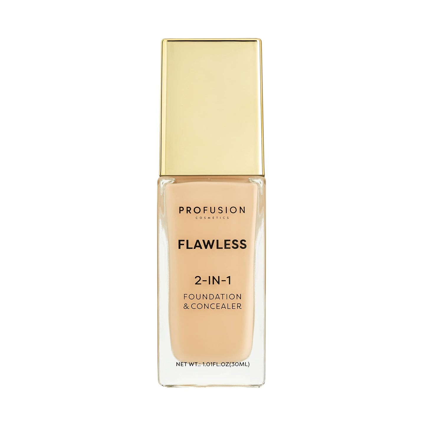Profusion Cosmetics 2-In-1 Foundation and Concealer for Light Skin Tone, Flawless Full Coverage and Matte Finish with Convenient Solution for Achieving Polished Look - Fair Beige