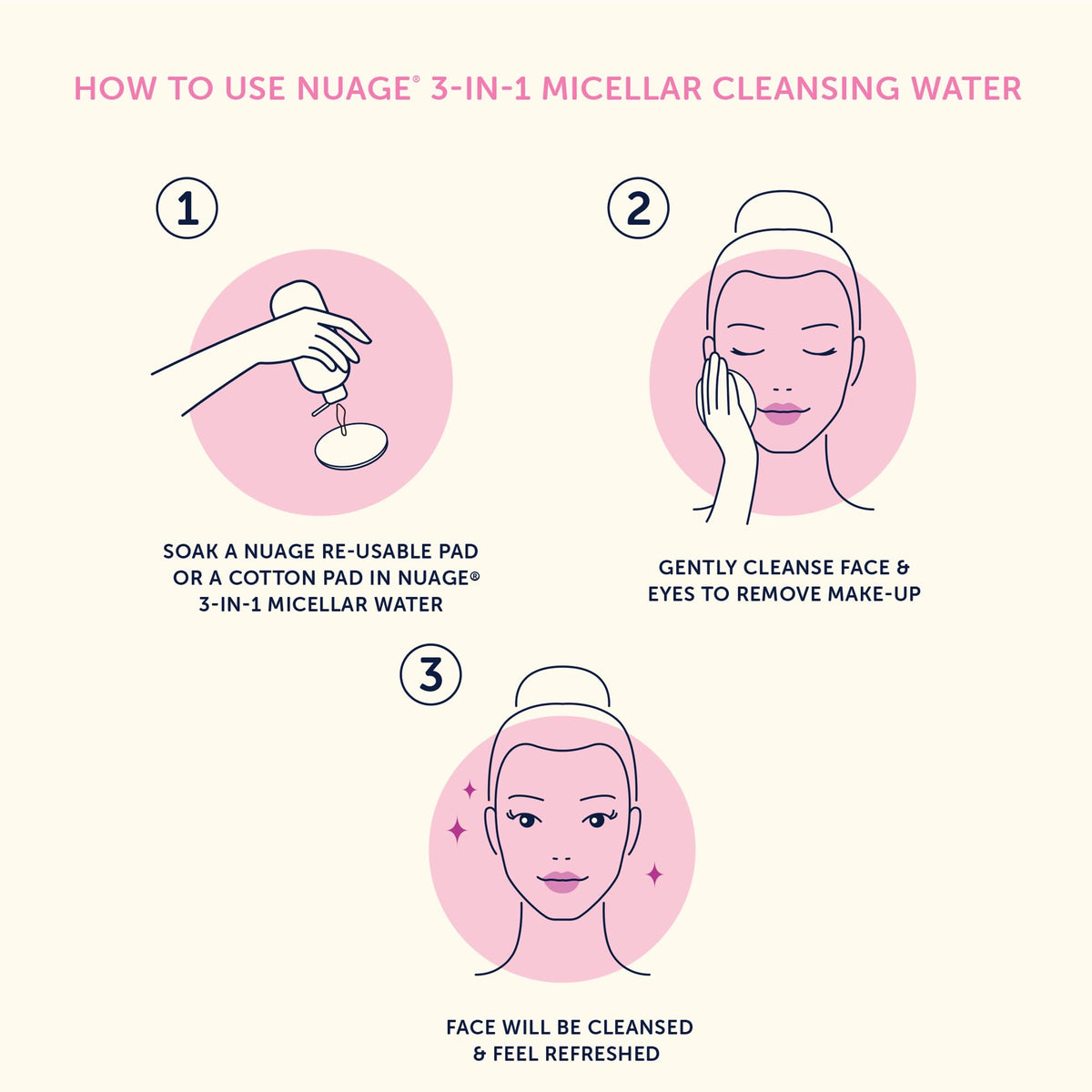 NUAGÉ Nuage Micellar Cleansing Water with Aloe Vera, Vitamin E & Chamomile Flower Extract | 3-in-1 - Gently Removes Makeup, Cleanses, Soothes & Hydrates Skin | Suitable for Face, Eyes and Lips (200ml)