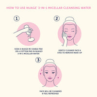NUAGÉ Nuage Micellar Cleansing Water with Aloe Vera, Vitamin E & Chamomile Flower Extract | 3-in-1 - Gently Removes Makeup, Cleanses, Soothes & Hydrates Skin | Suitable for Face, Eyes and Lips (200ml)